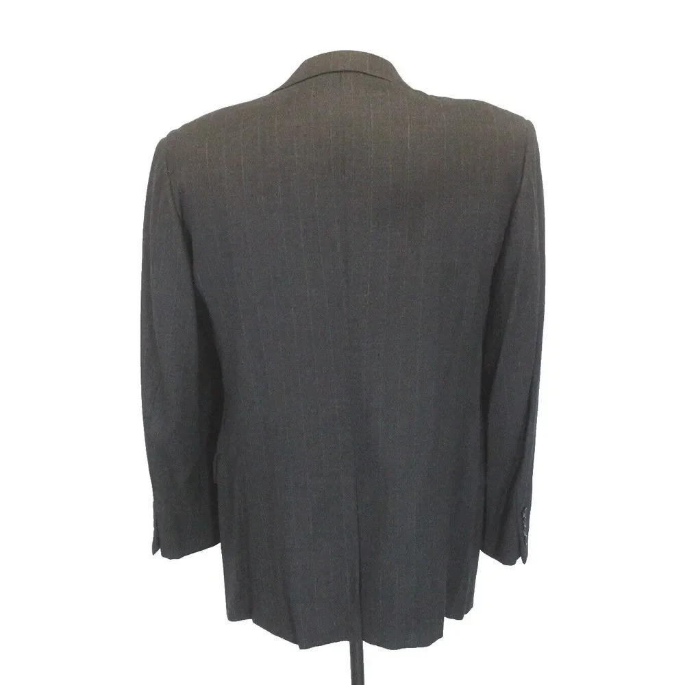 vintage charcoal Hickey Freeman flannel‎ wool blazer jacket sport suit coat 42 R